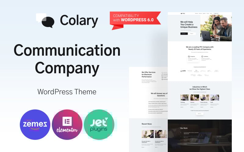 colary communication company wordpress theme original