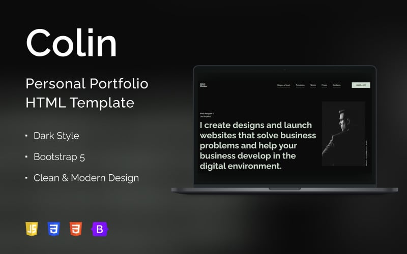colin personal portfolio landing page template original