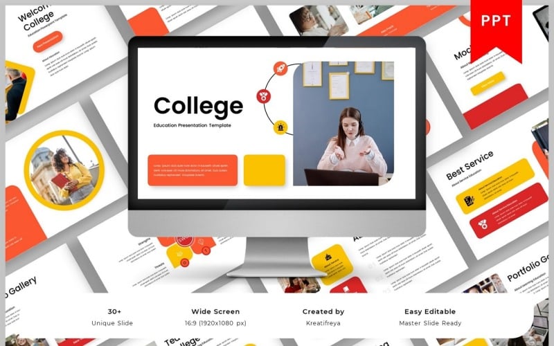 collage education powerpoint template original
