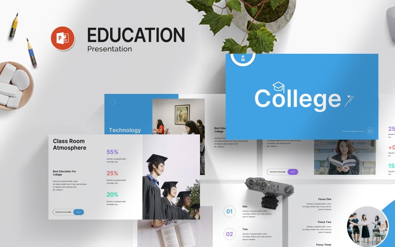 college powerpoint template original