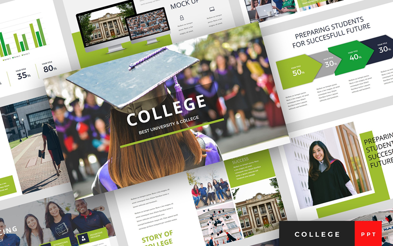 college university presentation powerpoint template original