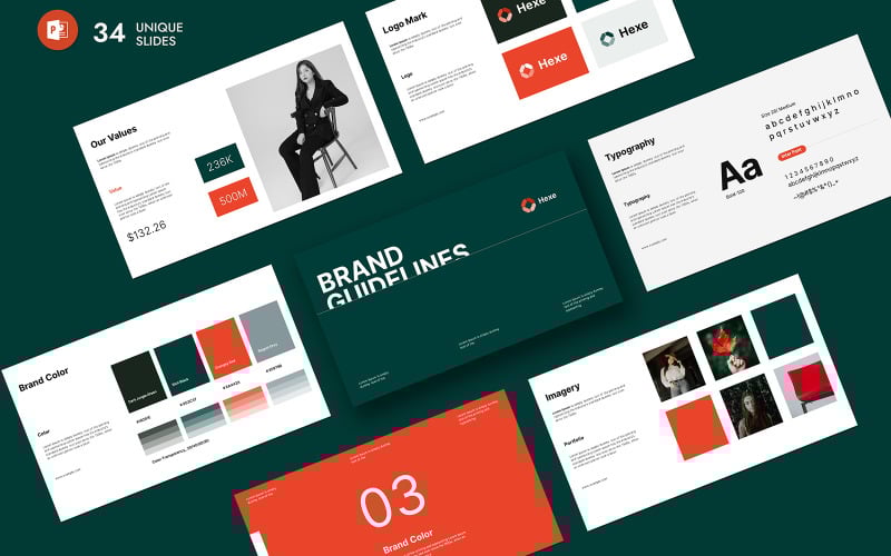 color brand guideline presentation template original