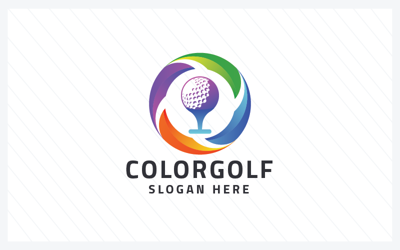 color golf professional logo tamplate original