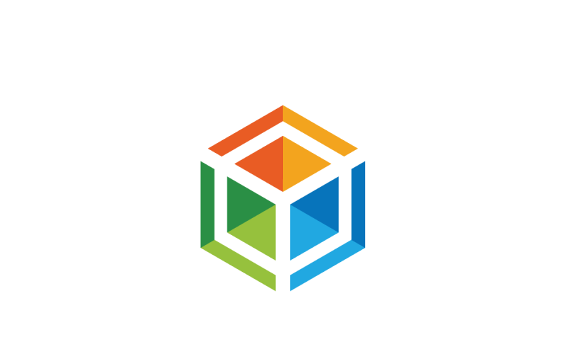 color hexagon vector logo design template original