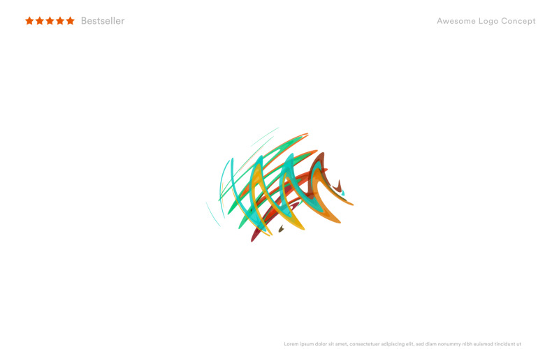 color sketch by brush abstract logo for fashion day makeup show and art gallery original
