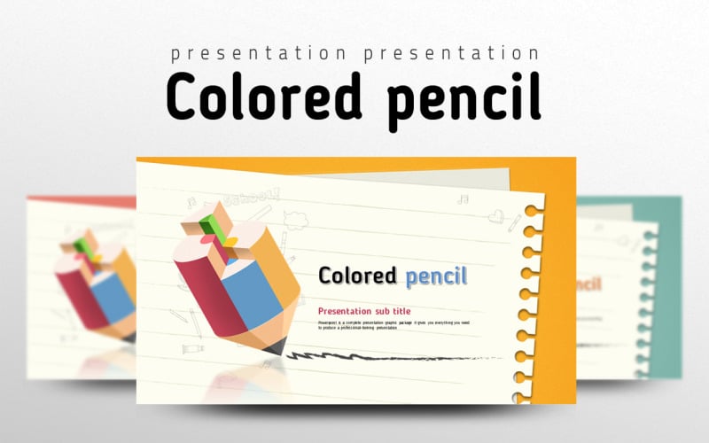 colored pencil powerpoint template original