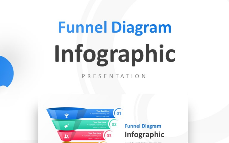 colorful d funnel diagram presentation powerpoint template original