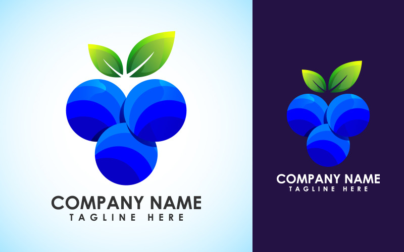 colorful blueberry logo design template blueberry vector illustration original