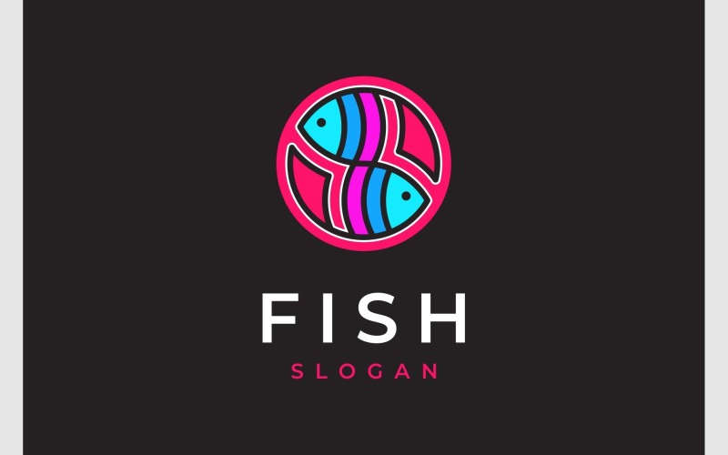 colorful circle fish creative logo original