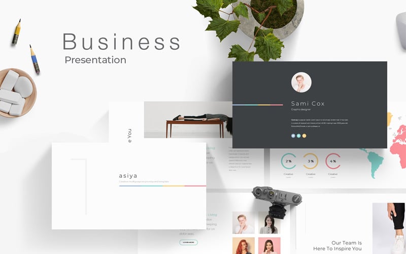 colorful clean minimal powerpoint template original