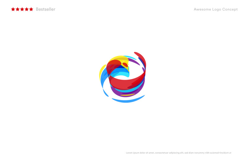 colorful dynamic circle logo template abstract spin paint for art gallery original