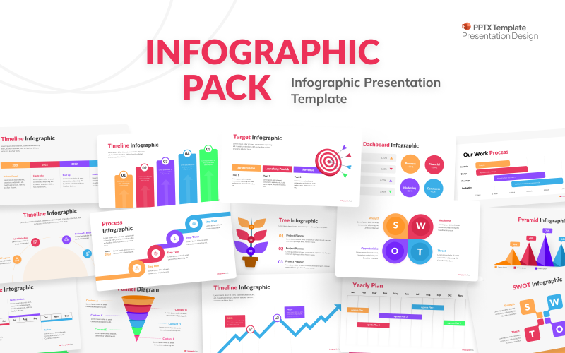 colorful infographic pack powerpoint template original