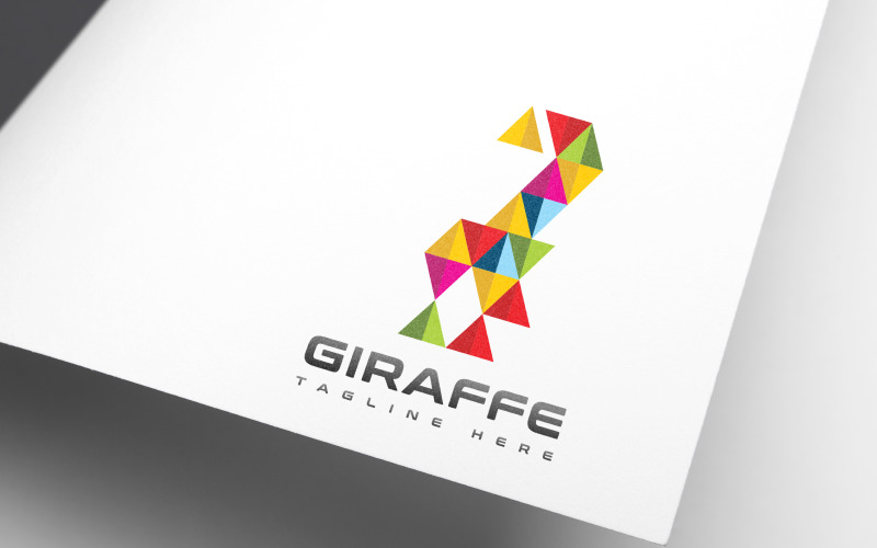 colorful kids funny animal giraffe logo design original