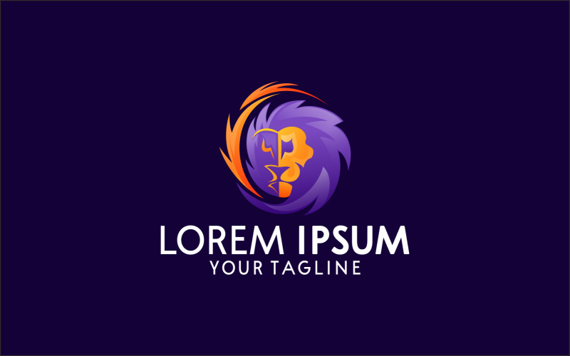 colorful lion logo template original
