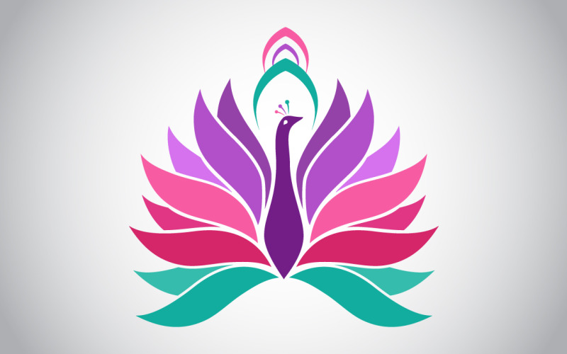 colorful peacock logo template original