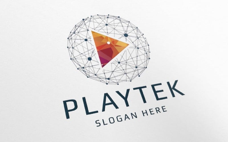 colorful play symbol logo template original