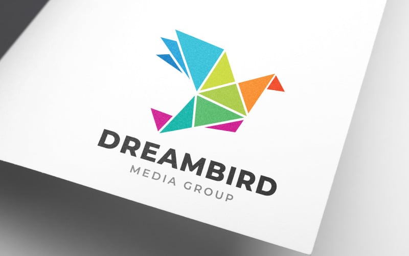 colorful polygon freedom dream bird logo design original