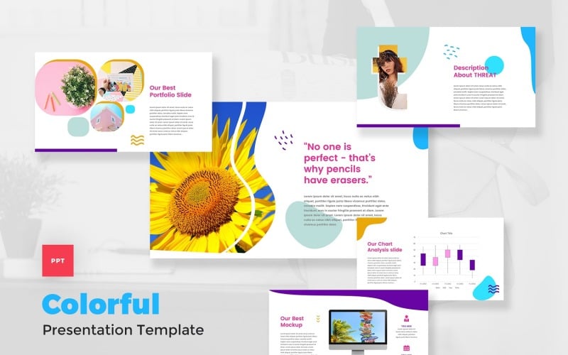 colorful pop art powerpoint template original