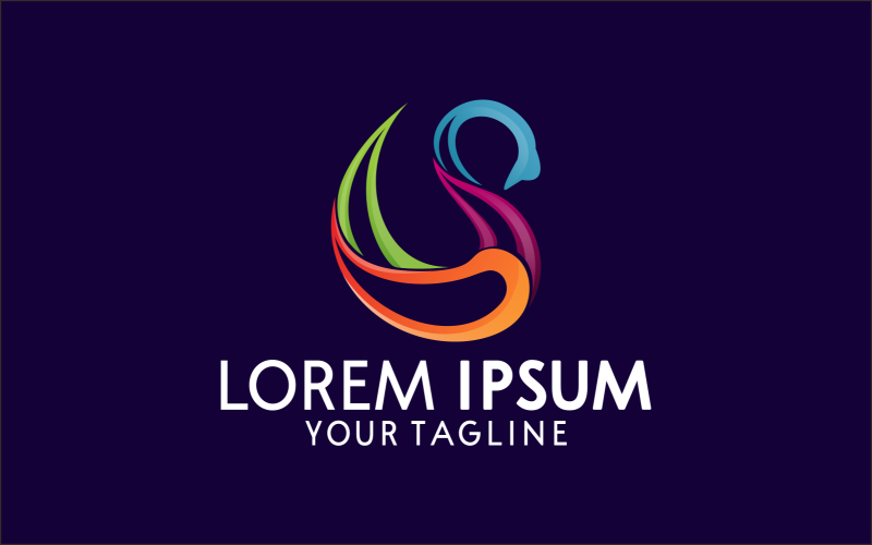 colorful swan logo template original