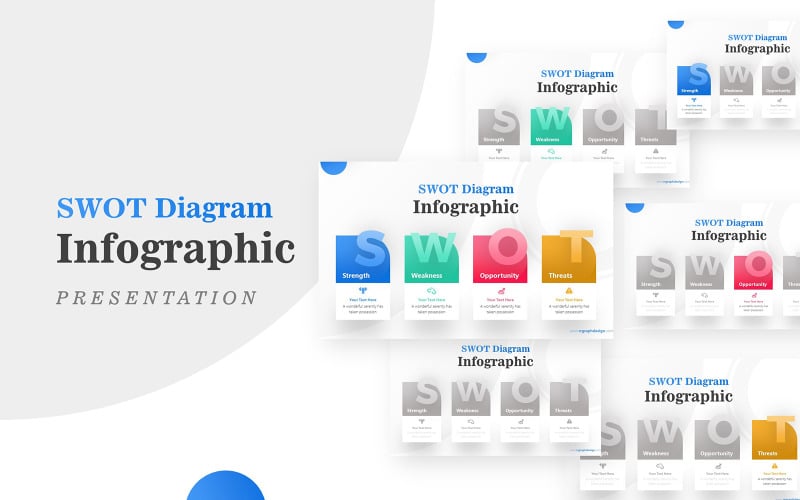 colorful swot analysis infographic presentation powerpoint template original