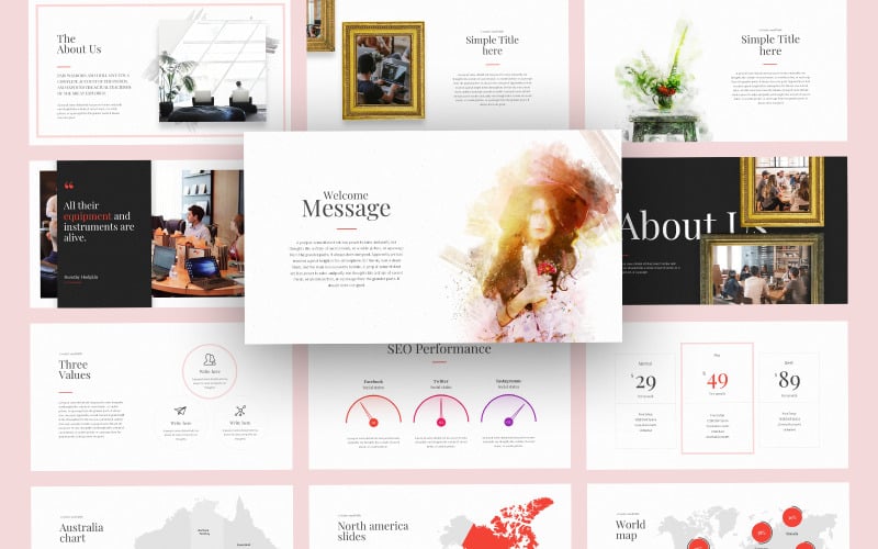 colorist watercolor brush powerpoint template original