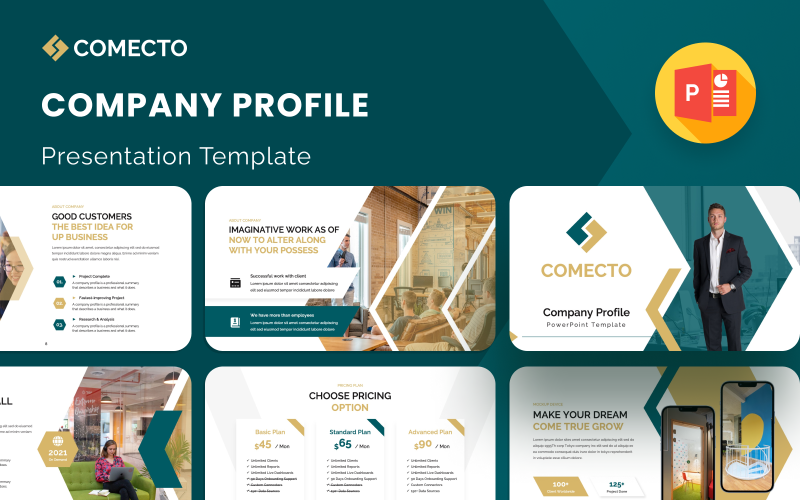 comecto company profile powerpoint presentation template original