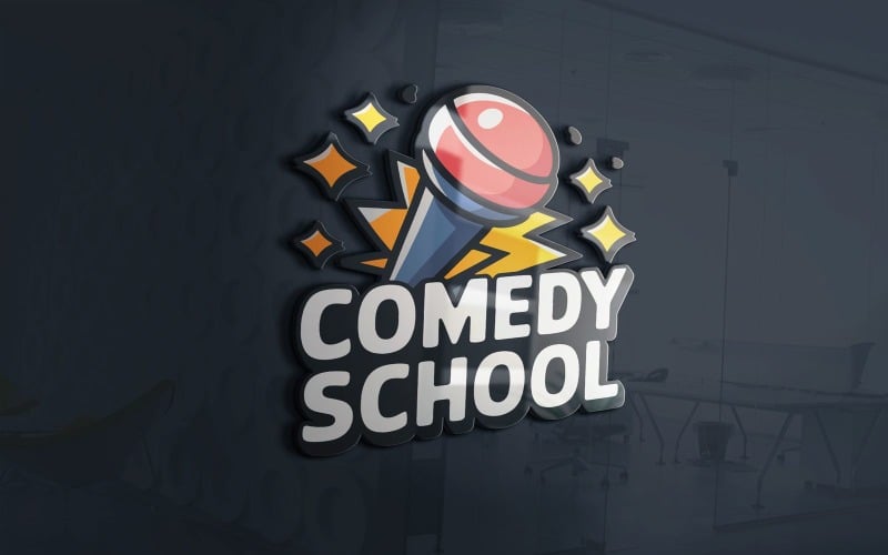 comedy school logo template vector file original