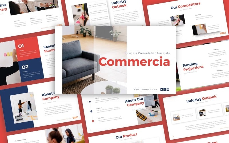 commercia business presentation powerpoint template original
