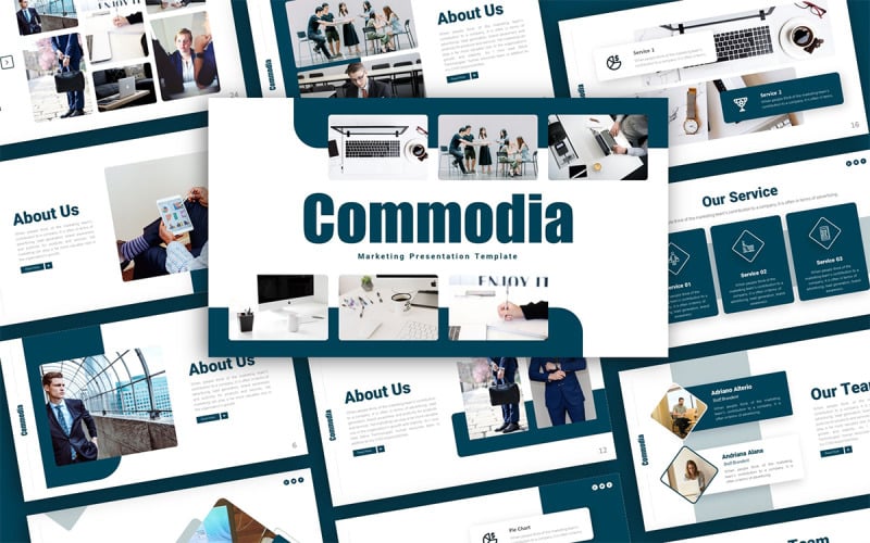 commodia marketing powerpoint presentation template original