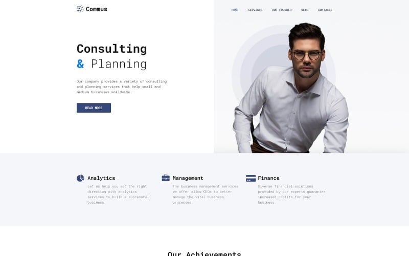 commus business multipurpose minimal wordpress elementor theme original