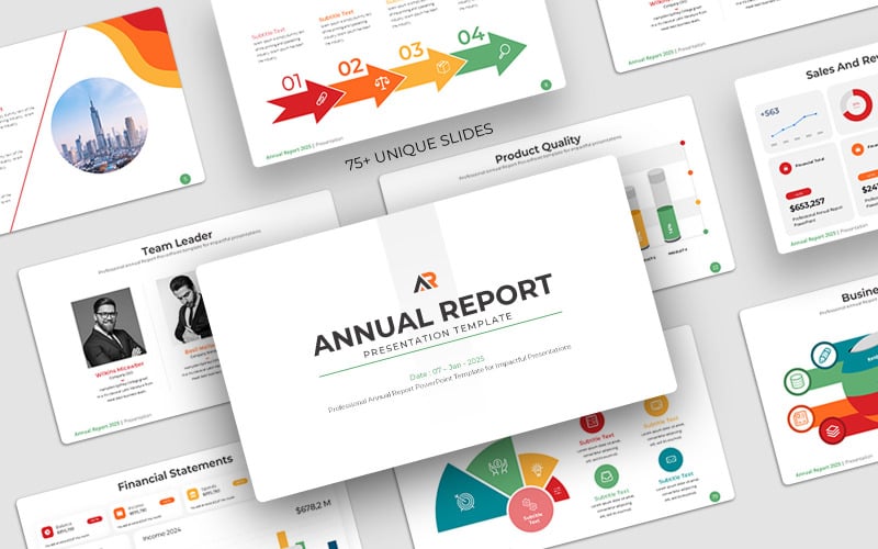 company annual report powerpoint template original