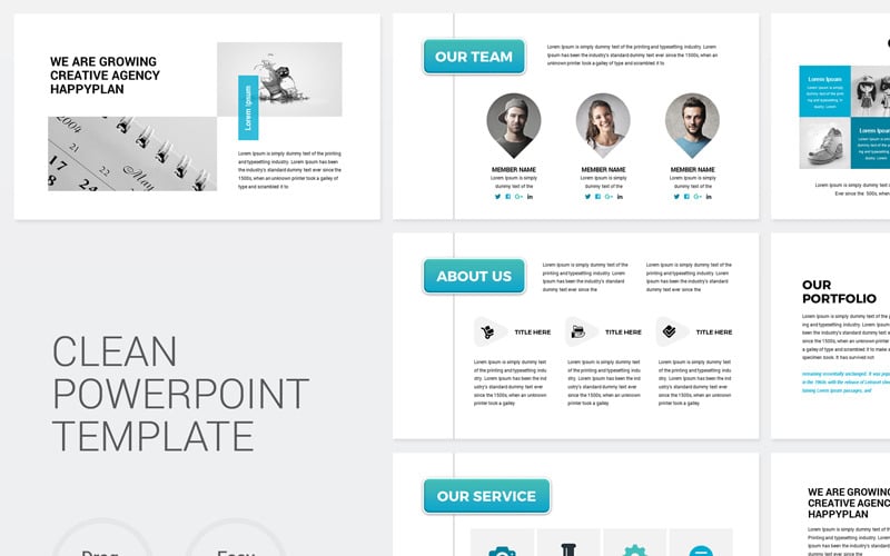 company clean powerpoint template original