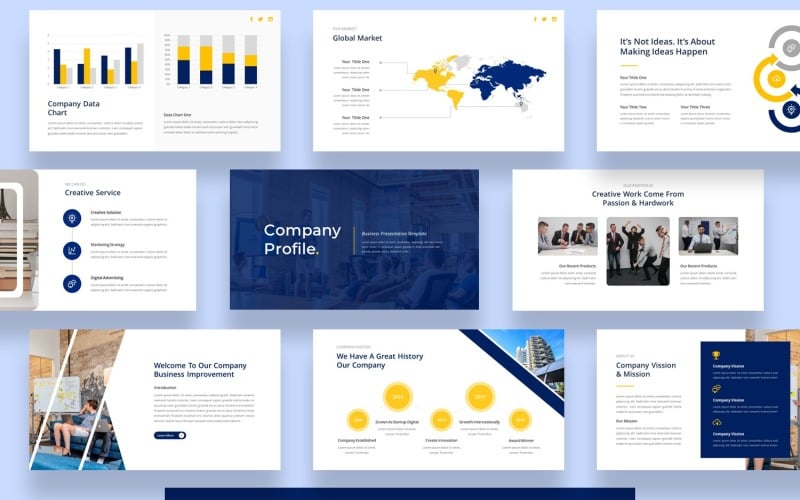 company profile business powerpoint template original