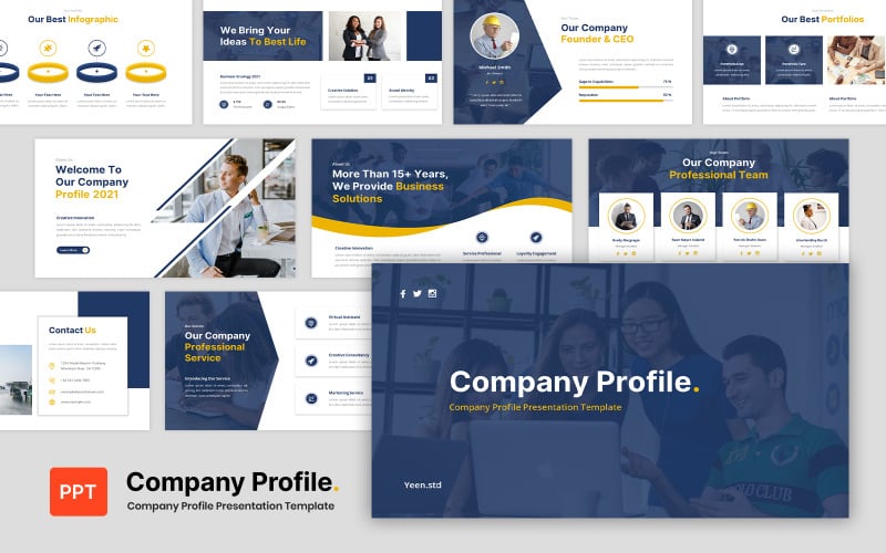 company profile business presentation powerpoint template original