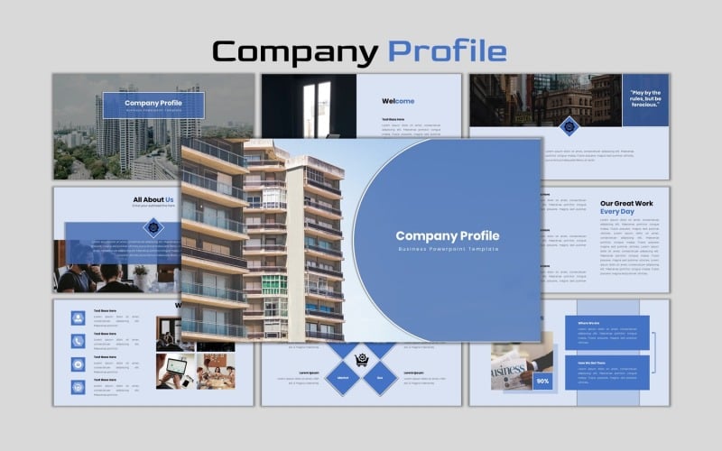 company profile creative business powerpoint template original