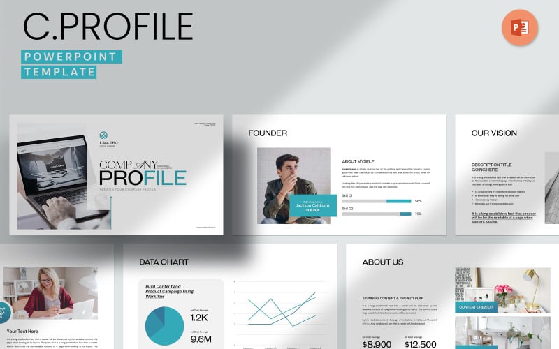 company profile layout powerpoint template original