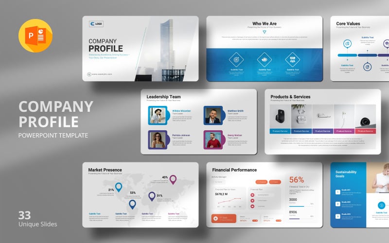 company profile powerpoint template original