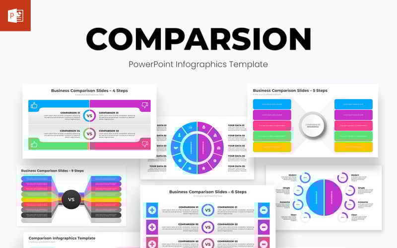 comparison powerpoint infographics presentation template original