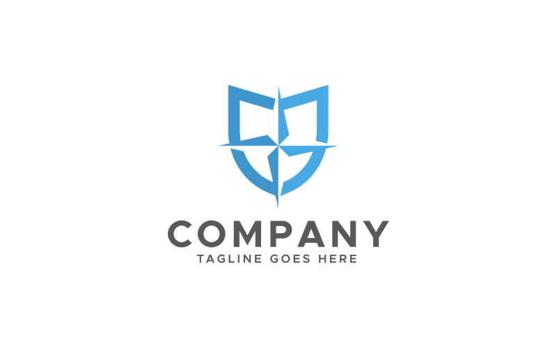 compass shield logo design template original