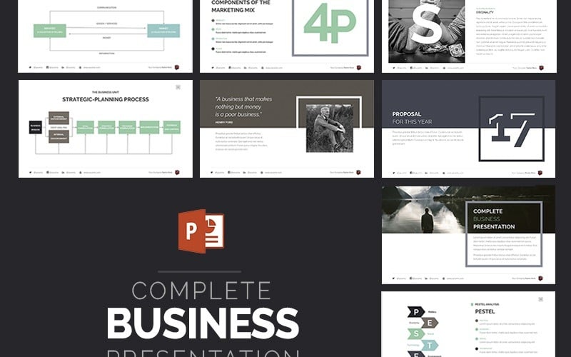 complete business presentation powerpoint template original
