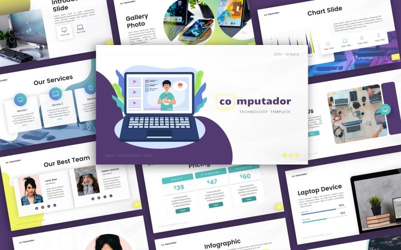 computador technology presentation powerpoint template original
