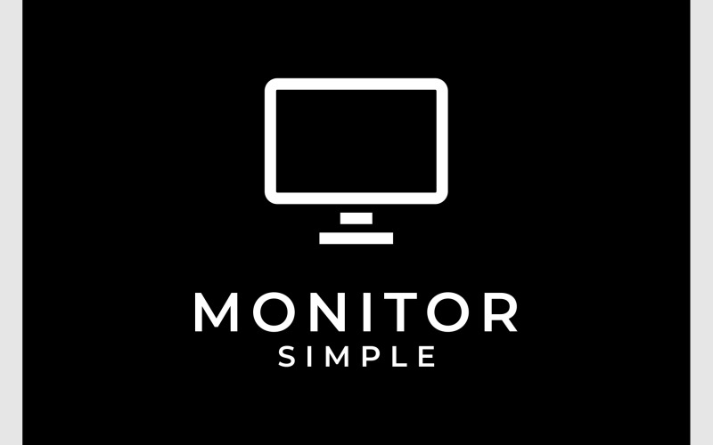 computer monitor screen simple logo original
