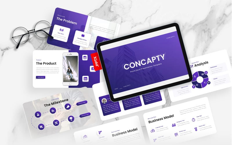concapty multipurpose pitch deck powerpoint template original