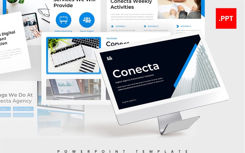 conecta digital agency powerpoint template original