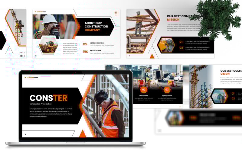 conster construction powerpoint template original