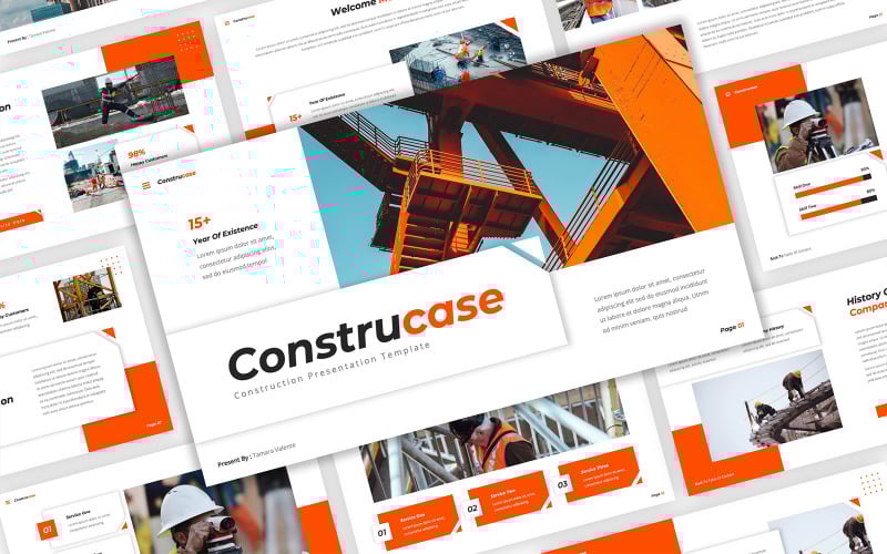 construcase construction powerpoint template original