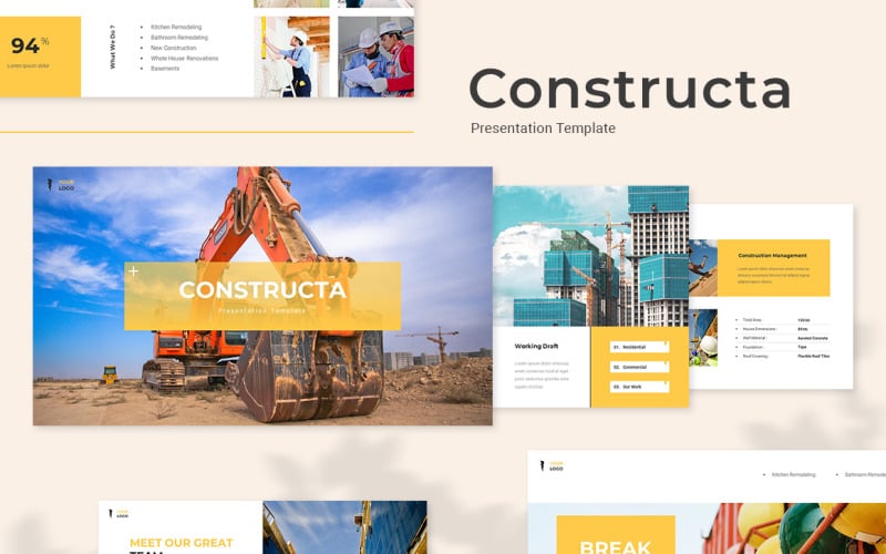 constructa construction powerpoint template original