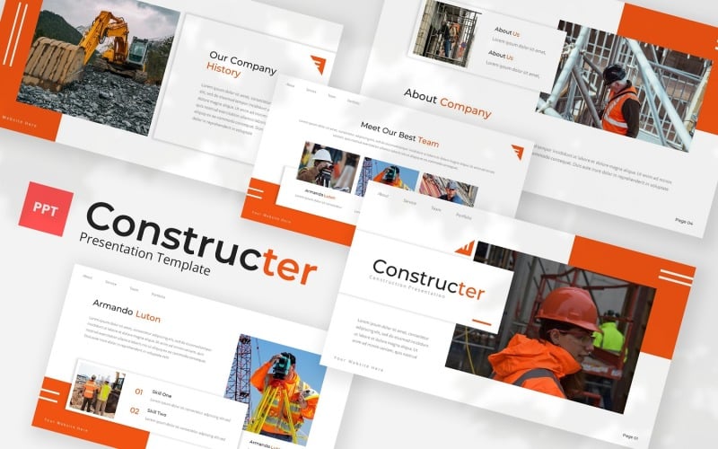 constructer construction powerpoint template original
