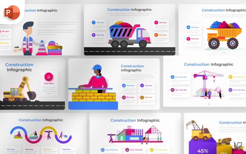 construction powerpoint infographic template original