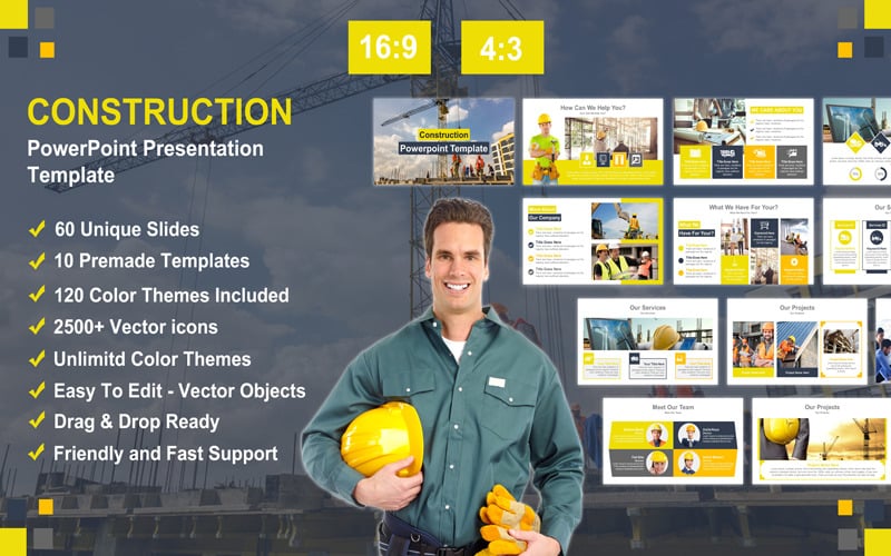 construction powerpoint presentation template original